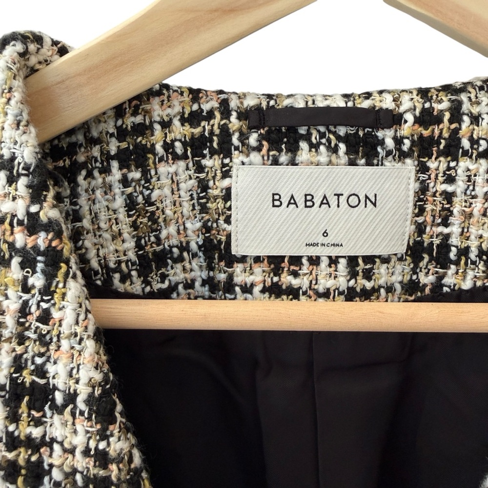 NWOT Babaton Women's Tweed Checkered Blazer - Picture 4 of 16
